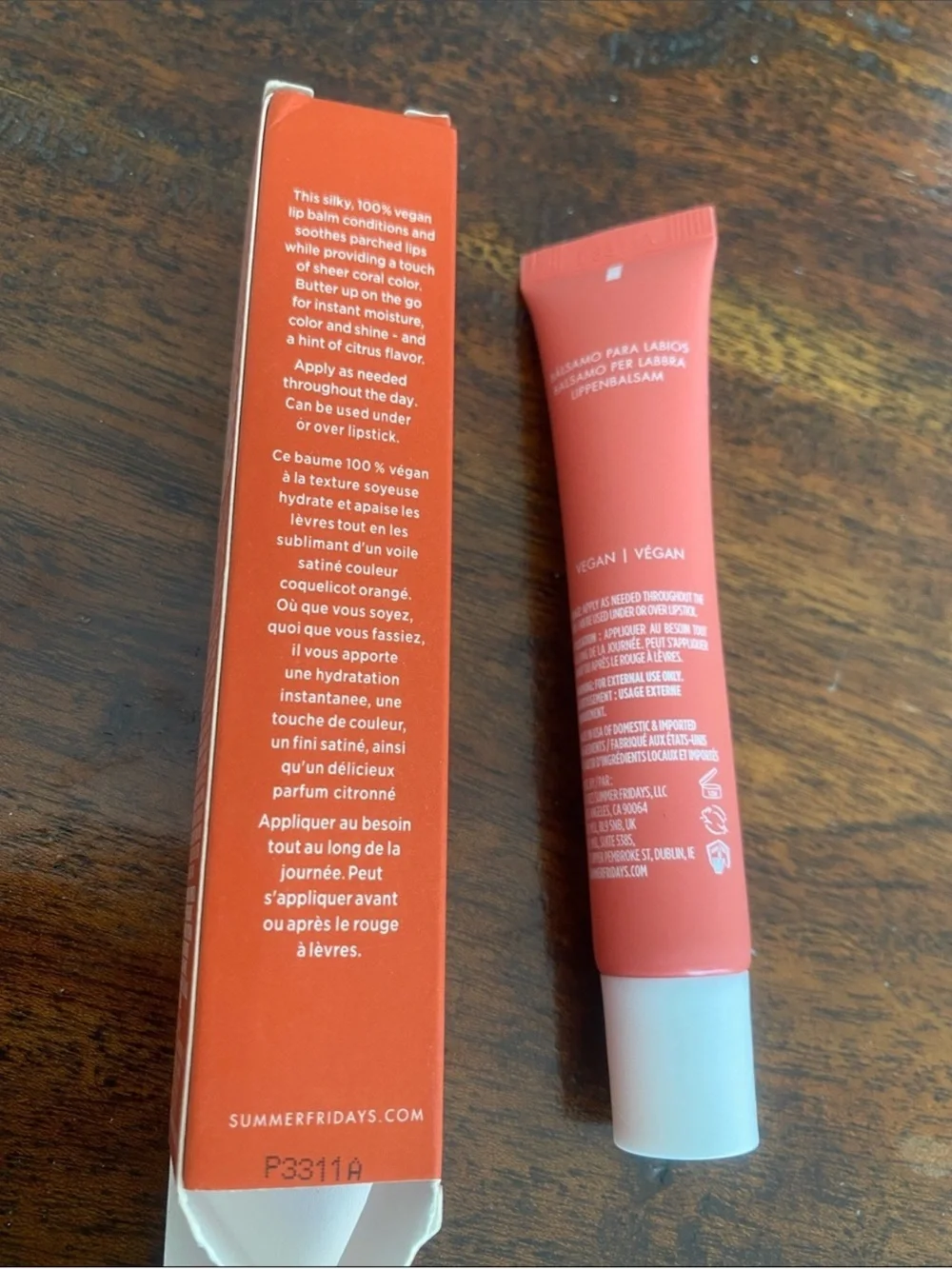 Summer Fridays Poppy Lip Butter Balm — Coral-Red Tint